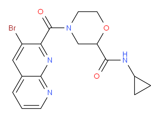 4-(3-bromo-1,8-naphthyridine-2-carbonyl)-N-cyclopropylmorpholine-2-carboxamide