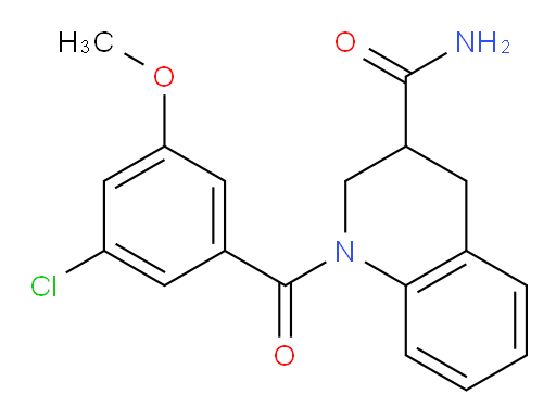 1-(3-chloro-5-methoxybenzoyl)-1,2,3,4-tetrahydroquinoline-3-carboxamide
