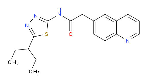 N-(5-(pentan-3-yl)-1,3,4-thiadiazol-2-yl)-2-(quinolin-6-yl)acetamide