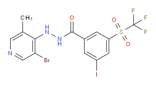 N'-(3-bromo-5-methylpyridin-4-yl)-3-iodo-5-((trifluoromethyl)sulfonyl)benzohydrazide