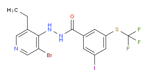N'-(3-bromo-5-ethylpyridin-4-yl)-3-iodo-5-((trifluoromethyl)thio)benzohydrazide