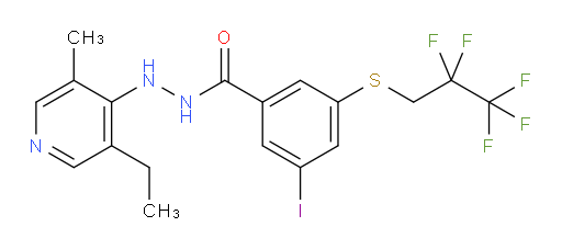 N'-(3-ethyl-5-methylpyridin-4-yl)-3-iodo-5-((2,2,3,3,3-pentafluoropropyl)thio)benzohydrazide