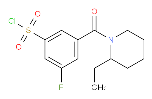 3-(2-ethylpiperidine-1-carbonyl)-5-fluorobenzene-1-sulfonyl chloride