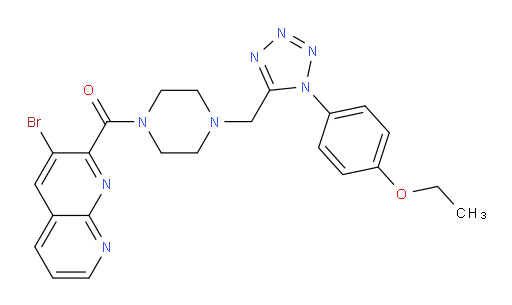 (3-bromo-1,8-naphthyridin-2-yl)(4-((1-(4-ethoxyphenyl)-1H-tetrazol-5-yl)methyl)piperazin-1-yl)methanone