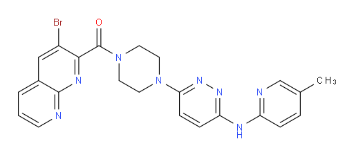 (3-bromo-1,8-naphthyridin-2-yl)(4-(6-((5-methylpyridin-2-yl)amino)pyridazin-3-yl)piperazin-1-yl)methanone