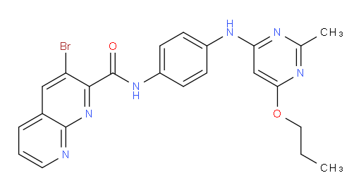 3-bromo-N-(4-((2-methyl-6-propoxypyrimidin-4-yl)amino)phenyl)-1,8-naphthyridine-2-carboxamide