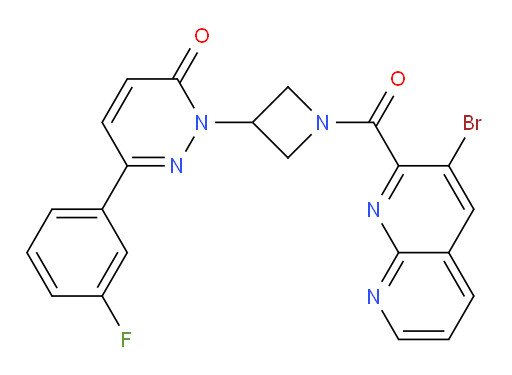 2-(1-(3-bromo-1,8-naphthyridine-2-carbonyl)azetidin-3-yl)-6-(3-fluorophenyl)pyridazin-3(2H)-one