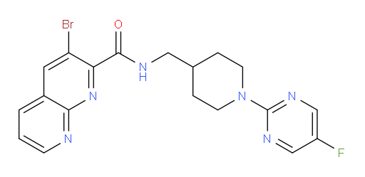 3-bromo-N-((1-(5-fluoropyrimidin-2-yl)piperidin-4-yl)methyl)-1,8-naphthyridine-2-carboxamide