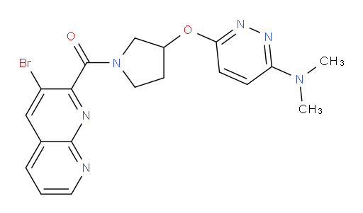 (3-bromo-1,8-naphthyridin-2-yl)(3-((6-(dimethylamino)pyridazin-3-yl)oxy)pyrrolidin-1-yl)methanone