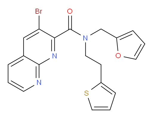 3-bromo-N-(furan-2-ylmethyl)-N-(2-(thiophen-2-yl)ethyl)-1,8-naphthyridine-2-carboxamide