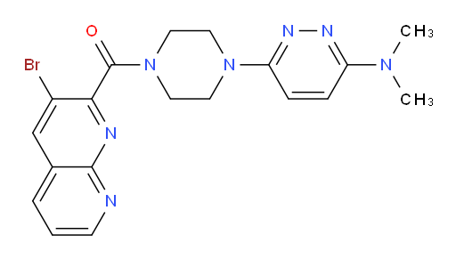 (3-bromo-1,8-naphthyridin-2-yl)(4-(6-(dimethylamino)pyridazin-3-yl)piperazin-1-yl)methanone