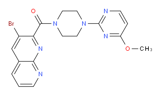 (3-bromo-1,8-naphthyridin-2-yl)(4-(4-methoxypyrimidin-2-yl)piperazin-1-yl)methanone