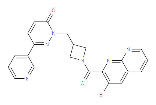 2-((1-(3-bromo-1,8-naphthyridine-2-carbonyl)azetidin-3-yl)methyl)-6-(pyridin-3-yl)pyridazin-3(2H)-one