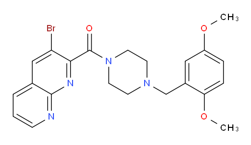 (3-bromo-1,8-naphthyridin-2-yl)(4-(2,5-dimethoxybenzyl)piperazin-1-yl)methanone