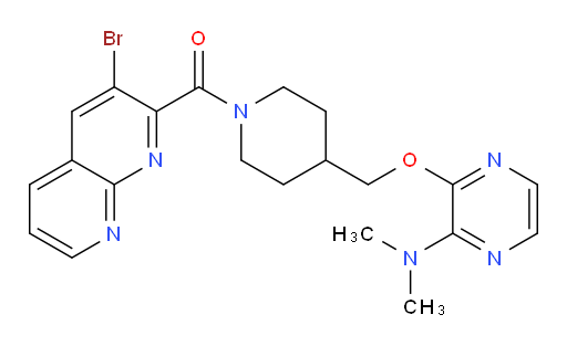 (3-bromo-1,8-naphthyridin-2-yl)(4-(((3-(dimethylamino)pyrazin-2-yl)oxy)methyl)piperidin-1-yl)methanone