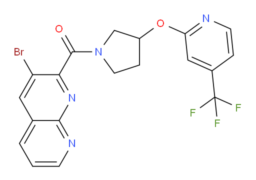 (3-bromo-1,8-naphthyridin-2-yl)(3-((4-(trifluoromethyl)pyridin-2-yl)oxy)pyrrolidin-1-yl)methanone
