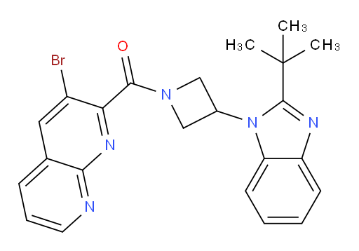 (3-bromo-1,8-naphthyridin-2-yl)(3-(2-(tert-butyl)-1H-benzo[d]imidazol-1-yl)azetidin-1-yl)methanone