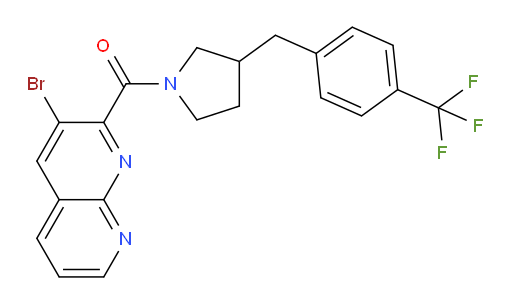 (3-bromo-1,8-naphthyridin-2-yl)(3-(4-(trifluoromethyl)benzyl)pyrrolidin-1-yl)methanone