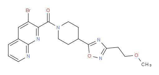 (3-bromo-1,8-naphthyridin-2-yl)(4-(3-(2-methoxyethyl)-1,2,4-oxadiazol-5-yl)piperidin-1-yl)methanone