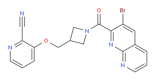 3-((1-(3-bromo-1,8-naphthyridine-2-carbonyl)azetidin-3-yl)methoxy)picolinonitrile