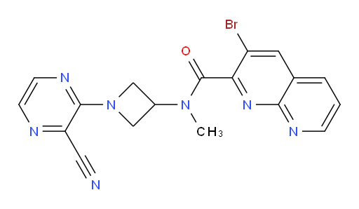 3-bromo-N-(1-(3-cyanopyrazin-2-yl)azetidin-3-yl)-N-methyl-1,8-naphthyridine-2-carboxamide