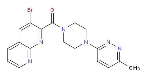 (3-bromo-1,8-naphthyridin-2-yl)(4-(6-methylpyridazin-3-yl)piperazin-1-yl)methanone