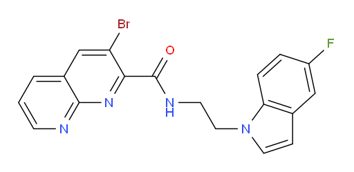 3-bromo-N-(2-(5-fluoro-1H-indol-1-yl)ethyl)-1,8-naphthyridine-2-carboxamide