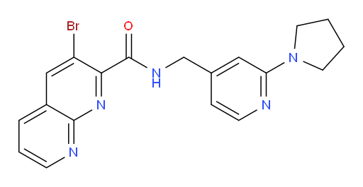 3-bromo-N-((2-(pyrrolidin-1-yl)pyridin-4-yl)methyl)-1,8-naphthyridine-2-carboxamide