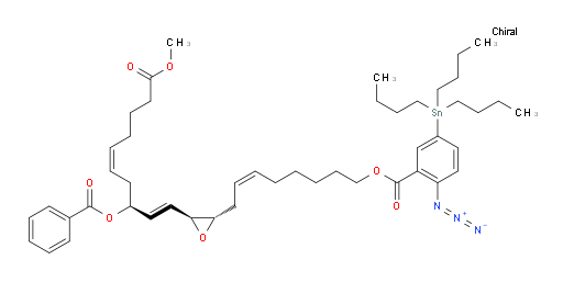 (Z)-8-((2S,3S)-3-((S,1E,5Z)-3-(benzoyloxy)-10-methoxy-10-oxodeca-1,5-dien-1-yl)oxiran-2-yl)oct-6-en-1-yl 2-azido-5-(tributylstannyl)benzoate