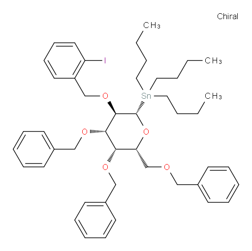 ((2S,3R,4S,5S,6R)-4,5-bis(benzyloxy)-6-((benzyloxy)methyl)-3-((2-iodobenzyl)oxy)tetrahydro-2H-pyran-2-yl)tributylstannane