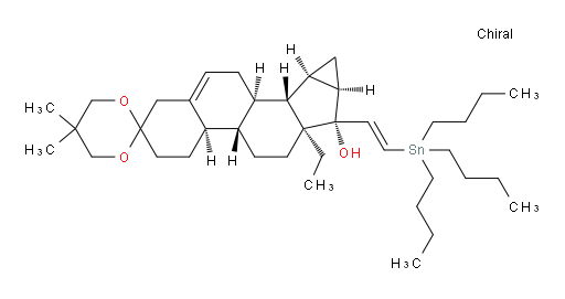 (4aR,4bS,6aS,7R,7aR,8aR,8bR,8cR)-6a-ethyl-5',5'-dimethyl-7-((E)-2-(tributylstannyl)vinyl)-3,4,4a,4b,5,6,6a,7,7a,8,8a,8b,8c,9-tetradecahydro-1H-spiro[cyclopropa[4,5]cyclopenta[1,2-a]phenanthrene-2,2'-[1,3]dioxan]-7-ol