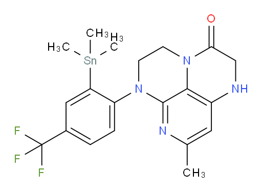 8-methyl-6-(4-(trifluoromethyl)-2-(trimethylstannyl)phenyl)-1,2,5,6-tetrahydro-1,3a,6,7-tetraazaphenalen-3(4H)-one