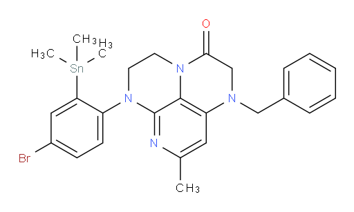 1-benzyl-6-(4-bromo-2-(trimethylstannyl)phenyl)-8-methyl-1,2,5,6-tetrahydro-1,3a,6,7-tetraazaphenalen-3(4H)-one