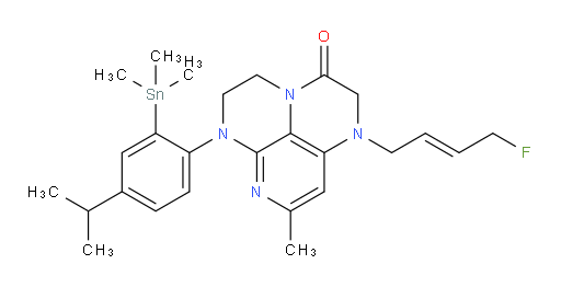 (E)-1-(4-fluorobut-2-en-1-yl)-6-(4-isopropyl-2-(trimethylstannyl)phenyl)-8-methyl-1,2,5,6-tetrahydro-1,3a,6,7-tetraazaphenalen-3(4H)-one