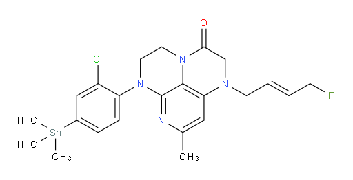 (E)-6-(2-chloro-4-(trimethylstannyl)phenyl)-1-(4-fluorobut-2-en-1-yl)-8-methyl-1,2,5,6-tetrahydro-1,3a,6,7-tetraazaphenalen-3(4H)-one