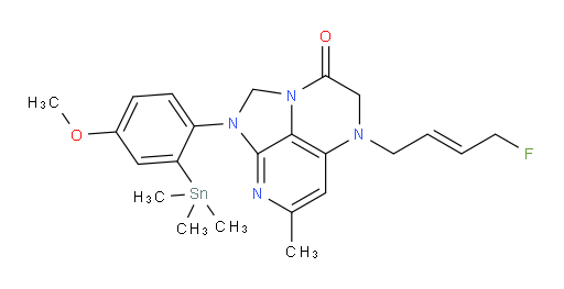 (E)-5-(4-fluorobut-2-en-1-yl)-1-(4-methoxy-2-(trimethylstannyl)phenyl)-7-methyl-4,5-dihydro-1H-1,2a,5,8-tetraazaacenaphthylen-3(2H)-one