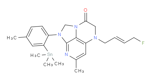 (E)-5-(4-fluorobut-2-en-1-yl)-7-methyl-1-(4-methyl-2-(trimethylstannyl)phenyl)-4,5-dihydro-1H-1,2a,5,8-tetraazaacenaphthylen-3(2H)-one