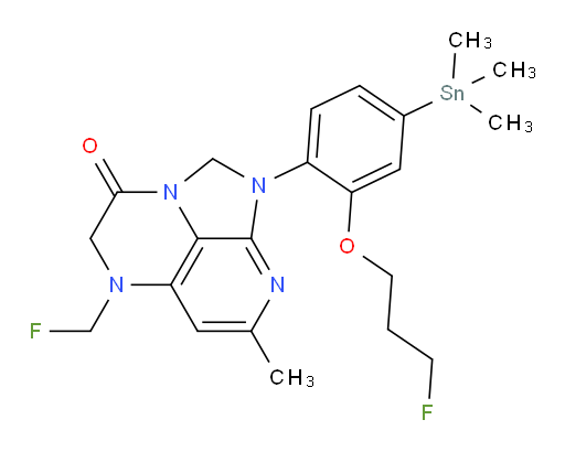 5-(fluoromethyl)-1-(2-(3-fluoropropoxy)-4-(trimethylstannyl)phenyl)-7-methyl-4,5-dihydro-1H-1,2a,5,8-tetraazaacenaphthylen-3(2H)-one
