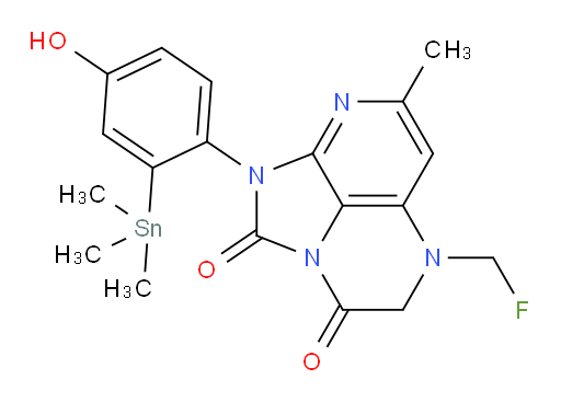 5-(fluoromethyl)-1-(4-hydroxy-2-(trimethylstannyl)phenyl)-7-methyl-4,5-dihydro-1H-1,2a,5,8-tetraazaacenaphthylene-2,3-dione
