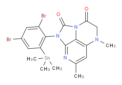 1-(2,4-dibromo-6-(trimethylstannyl)phenyl)-5,7-dimethyl-4,5-dihydro-1H-1,2a,5,8-tetraazaacenaphthylene-2,3-dione