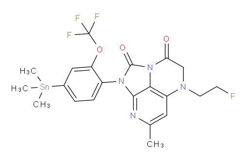 5-(2-fluoroethyl)-7-methyl-1-(2-(trifluoromethoxy)-4-(trimethylstannyl)phenyl)-4,5-dihydro-1H-1,2a,5,8-tetraazaacenaphthylene-2,3-dione