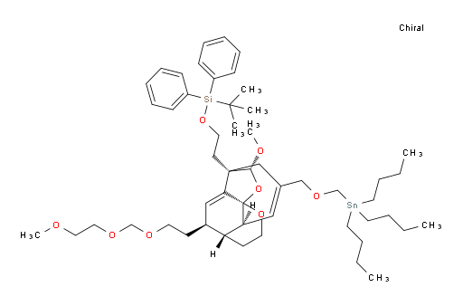 tert-butyl(2-((4R,4aR,8S,9R,10aS,13R)-9-methoxy-13-(2-((2-methoxyethoxy)methoxy)ethyl)-6-(((tributylstannyl)methoxy)methyl)-3,4,4a,7,8,9-hexahydro-2H-8,10a,4-(epiprop[1]ene[1,1,3]triyl)pyrano[2,3-b]oxocin-8-yl)ethoxy)diphenylsilane