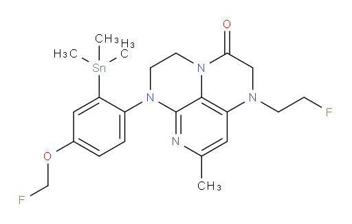 1-(2-fluoroethyl)-6-(4-(fluoromethoxy)-2-(trimethylstannyl)phenyl)-8-methyl-1,2,5,6-tetrahydro-1,3a,6,7-tetraazaphenalen-3(4H)-one