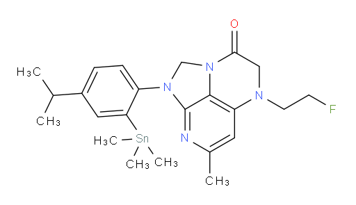 5-(2-fluoroethyl)-1-(4-isopropyl-2-(trimethylstannyl)phenyl)-7-methyl-4,5-dihydro-1H-1,2a,5,8-tetraazaacenaphthylen-3(2H)-one