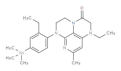 1-ethyl-6-(2-ethyl-4-(trimethylstannyl)phenyl)-8-methyl-1,2,5,6-tetrahydro-1,3a,6,7-tetraazaphenalen-3(4H)-one