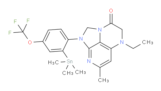 5-ethyl-7-methyl-1-(4-(trifluoromethoxy)-2-(trimethylstannyl)phenyl)-4,5-dihydro-1H-1,2a,5,8-tetraazaacenaphthylen-3(2H)-one