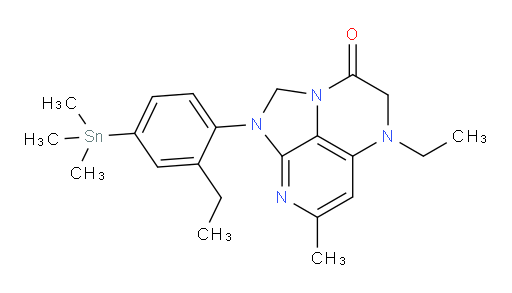 5-ethyl-1-(2-ethyl-4-(trimethylstannyl)phenyl)-7-methyl-4,5-dihydro-1H-1,2a,5,8-tetraazaacenaphthylen-3(2H)-one