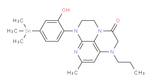 6-(2-hydroxy-4-(trimethylstannyl)phenyl)-8-methyl-1-propyl-1,2,5,6-tetrahydro-1,3a,6,7-tetraazaphenalen-3(4H)-one