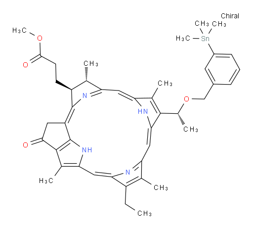 Methyl (3S,4S)-14-ethyl-4,8,13,18-tetramethyl-20-oxo-9-[(1R)-1-[[3-(trimethylstannyl)phenyl]methoxy]ethyl]-3-phorbinepropanoate