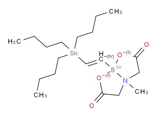 (E)-4-methyl-2,6-dioxo-8-(2-(tributylstannyl)vinyl)hexahydro-[1,3,2]oxazaborolo[2,3-b][1,3,2]oxazaborol-4-ium-8-uide